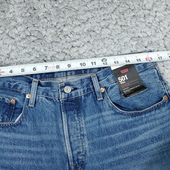 Levi's Premium 501 '90s Straight Baggy Jeans Blue Women's Size 30 x 32 Y2K Loose - Picture 9 of 12